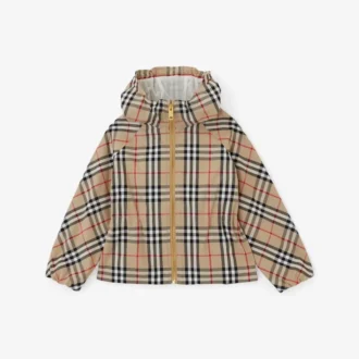 Bavlněná bunda s kapucí a Vintage Check vzorem