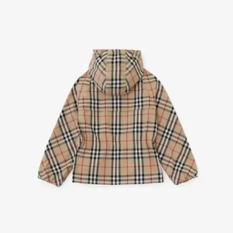 Bavlněná bunda s kapucí a Vintage Check vzorem