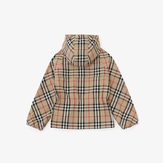 Bavlněná bunda s kapucí a Vintage Check vzorem