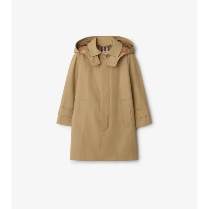 Bavlněný Car Coat s kapucí Bavlněný Car Coat s kapucí