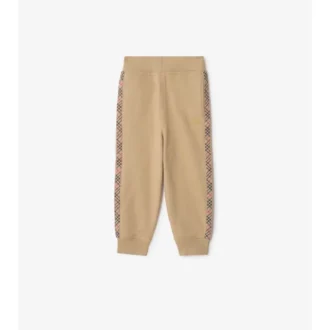 Bavlněné joggingové kalhoty s kostkovaným lemováním