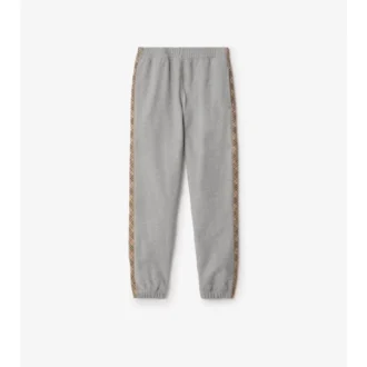Bavlněné joggingové kalhoty s kostkovaným lemováním