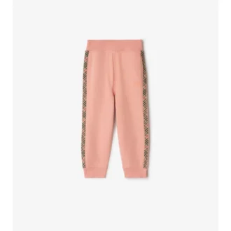 Bavlněné joggingové kalhoty s kostkovaným lemováním