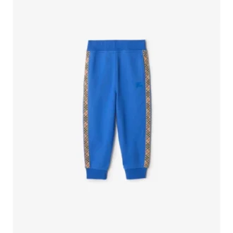 Bavlněné joggingové kalhoty s kostkovaným lemováním