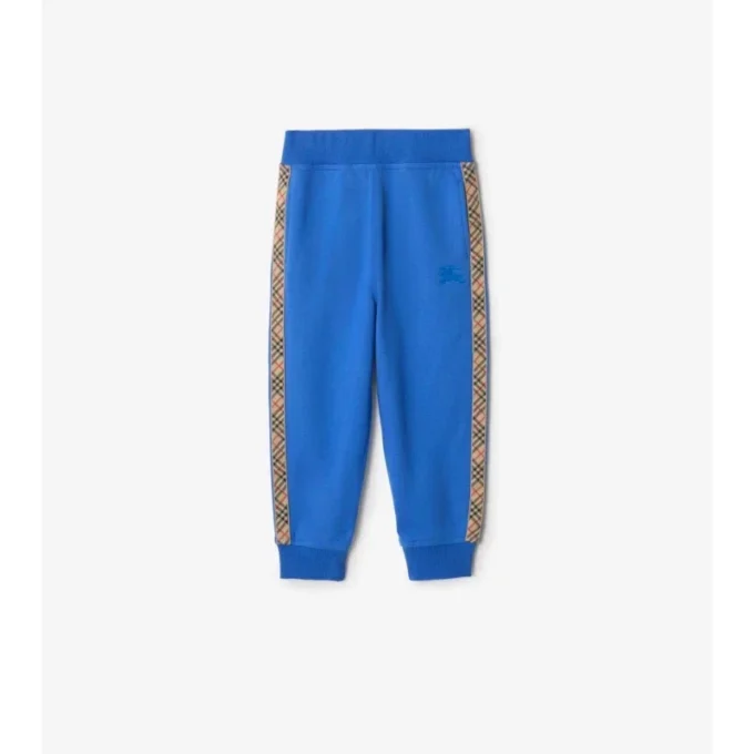 Bavlněné joggingové kalhoty s kostkovaným lemováním Bavlněné joggingové kalhoty s kostkovaným lemováním
