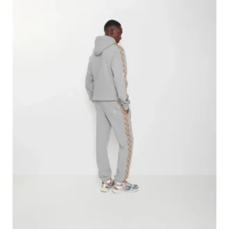 Bavlněné joggingové kalhoty s kostkovaným lemováním