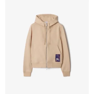 Bavlněná mikina s kapucí a zipem Check Label