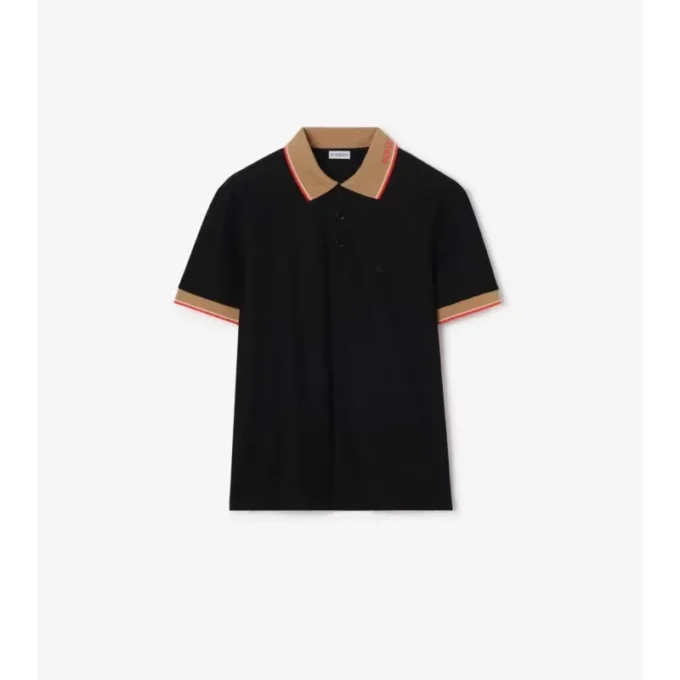 Bavlněná polo košile s logem na límci Bavlněná polo košile s logem na límci