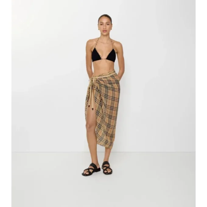 Bavlněný sarong s kostkovaným vzorem Bavlněný sarong s kostkovaným vzorem