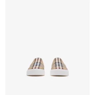 Bavlněné slip-on tenisky s kostkovaným vzorem