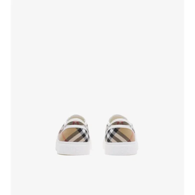 Bavlněné slip-on tenisky s kostkovaným vzorem