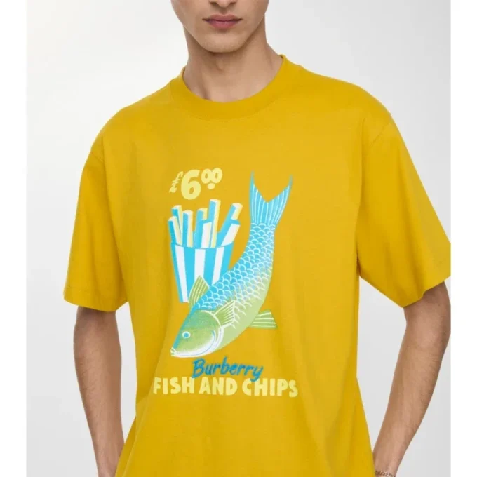Bavlněné tričko s motivem fish and chips
