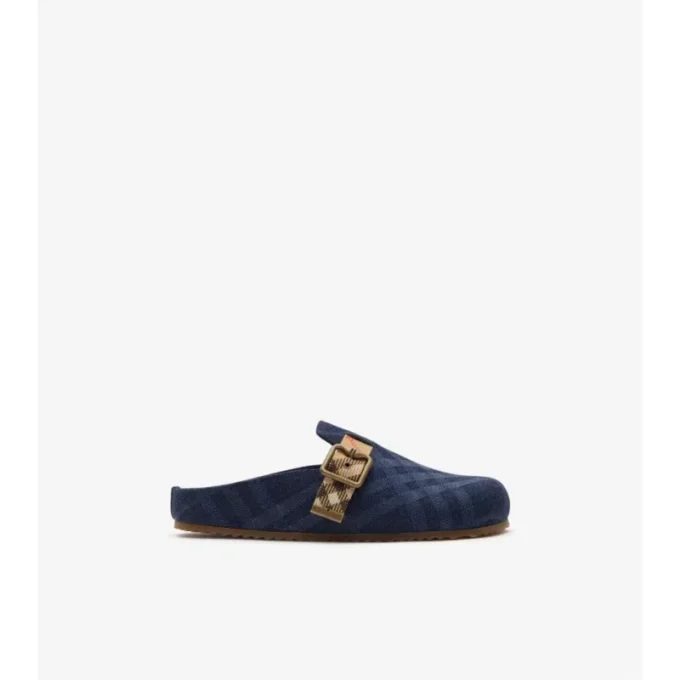 Denim dřeváky Urchin s kostkovaným vzorem Denim dřeváky Urchin s kostkovaným vzorem