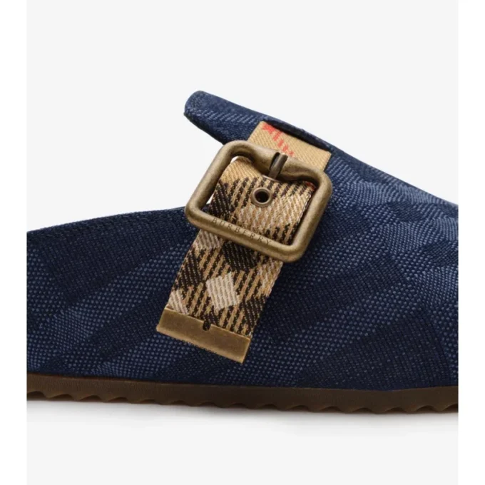 Denim dřeváky Urchin s kostkovaným vzorem Denim dřeváky Urchin s kostkovaným vzorem
