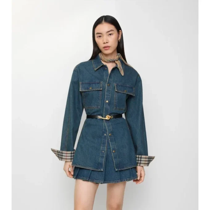 Denim košile s rozšířeným střihem Denim košile s rozšířeným střihem