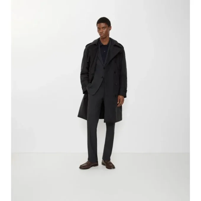 Dlouhý bavlněný nylonový Trench Coat s výplní Dlouhý bavlněný nylonový Trench Coat s výplní