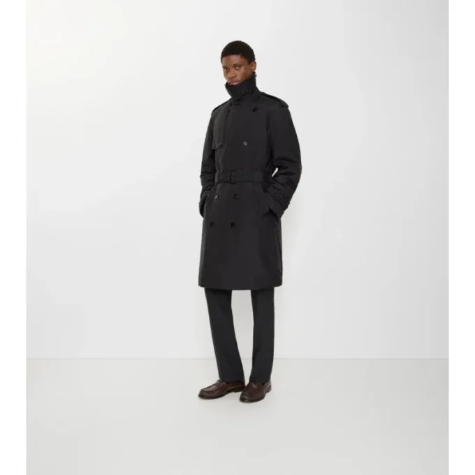 Dlouhý bavlněný nylonový Trench Coat s výplní Dlouhý bavlněný nylonový Trench Coat s výplní