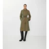 Dlouhý Car Coat z gabardínu Dlouhý Car Coat z gabardínu