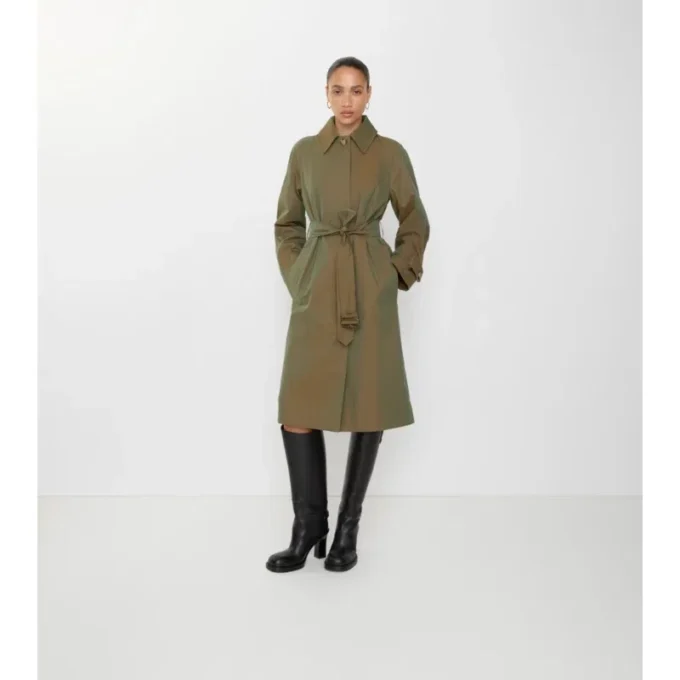 Dlouhý Car Coat z gabardínu Dlouhý Car Coat z gabardínu