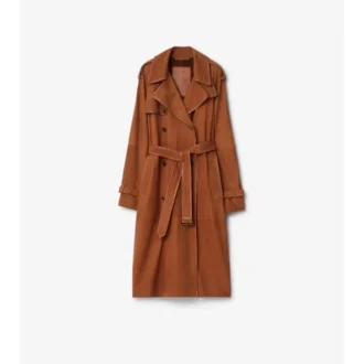 Dlouhý Castleford Trench Coat z nubuku