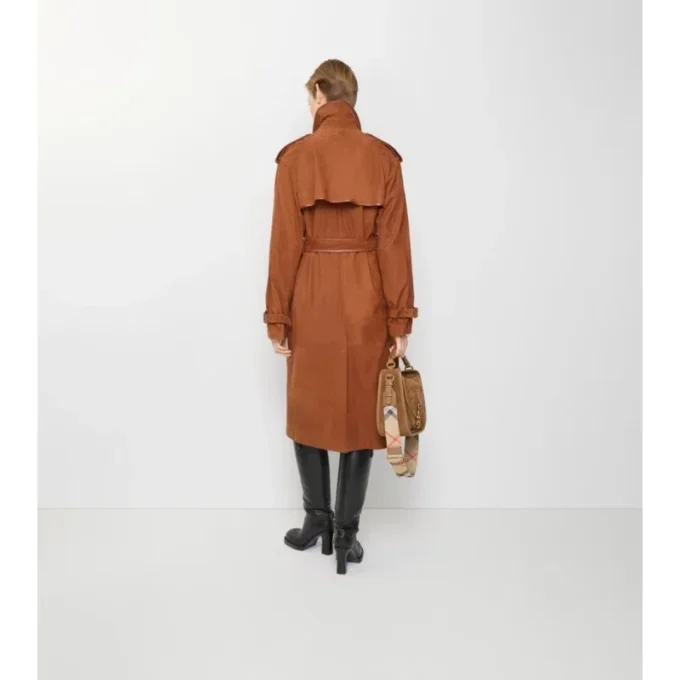 Dlouhý Castleford Trench Coat z nubuku Dlouhý Castleford Trench Coat z nubuku