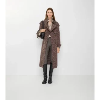 Dlouhý Fitzrovia Trench Coat z viskózové směsi s barokním vzorem