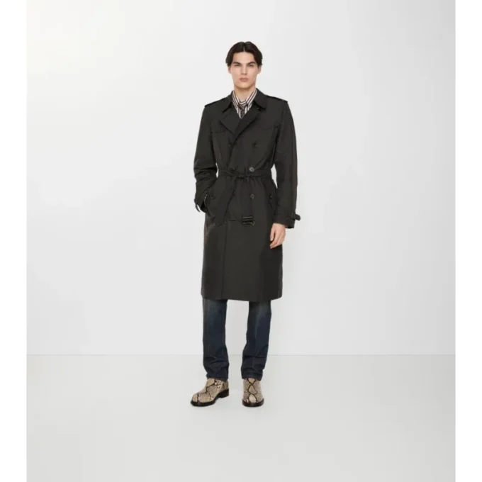 Dlouhý geometrický Trench Coat Foxfield ze směsi nylonu Dlouhý geometrický Trench Coat Foxfield ze směsi nylonu