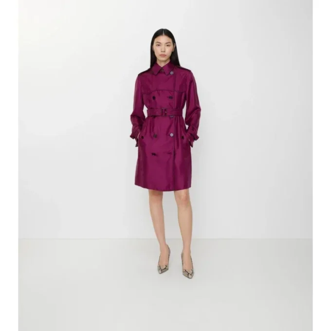 Dlouhý hedvábný Trench Coat Foxfield Dlouhý hedvábný Trench Coat Foxfield