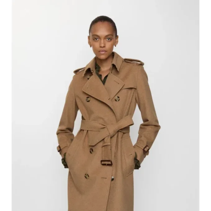 Dlouhý kašmírový Kensington Trench Coat Dlouhý kašmírový Kensington Trench Coat