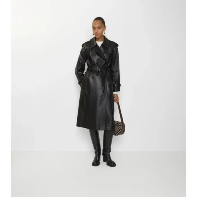 Dlouhý kožený Trench Coat Castleford Dlouhý kožený Trench Coat Castleford