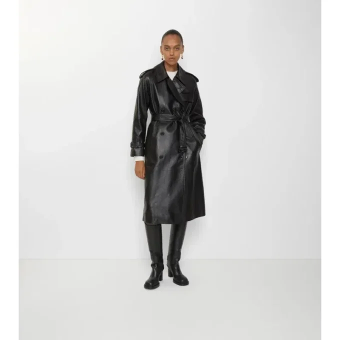 Dlouhý kožený Trench Coat Castleford Dlouhý kožený Trench Coat Castleford