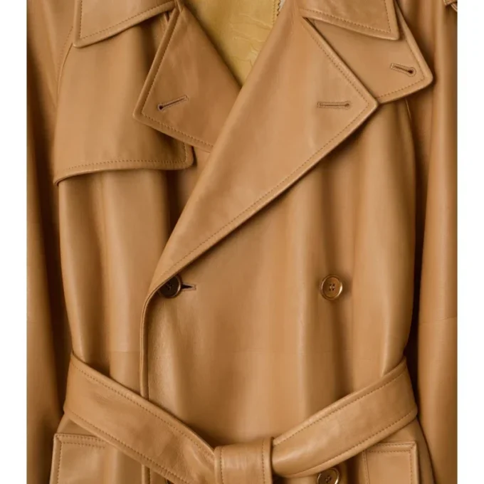 Dlouhý kožený Trench Coat Castleford Dlouhý kožený Trench Coat Castleford