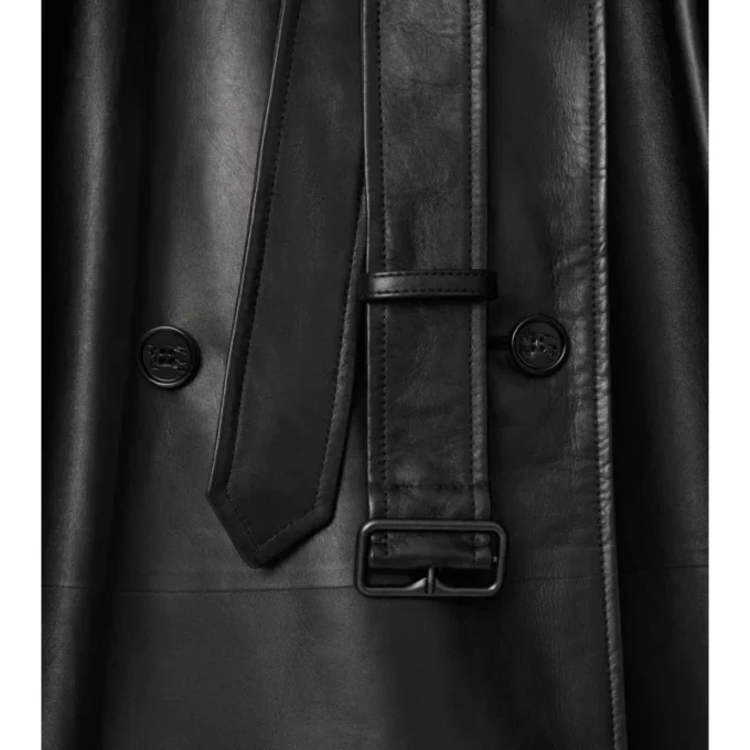Dlouhý kožený Trench Coat Castleford Dlouhý kožený Trench Coat Castleford