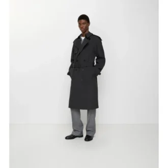 Dlouhý lepený strečový Trench Coat