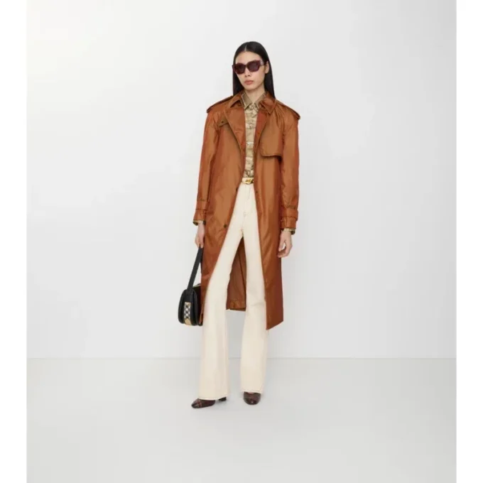 Dlouhý nylonový Trench Coat Dlouhý nylonový Trench Coat
