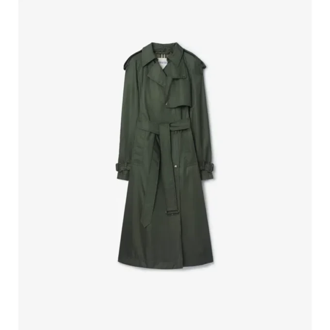 Dlouhý nylonový Trench Coat s kapucí Dlouhý nylonový Trench Coat s kapucí