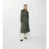 Dlouhý nylonový Trench Coat s kapucí Dlouhý nylonový Trench Coat s kapucí