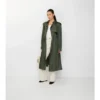 Dlouhý nylonový Trench Coat s kapucí Dlouhý nylonový Trench Coat s kapucí