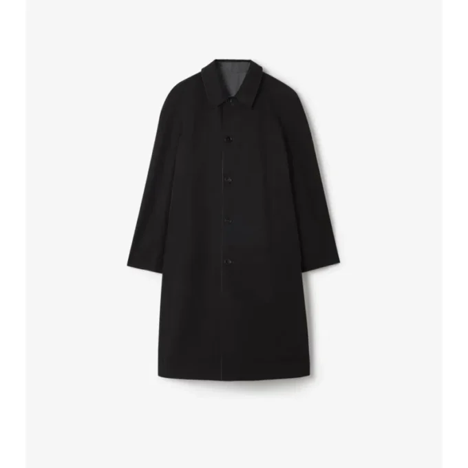 Dlouhý oboustranný vlněný Car Coat Parkbury s kostkovaným vzorem Dlouhý oboustranný vlněný Car Coat Parkbury s kostkovaným vzorem
