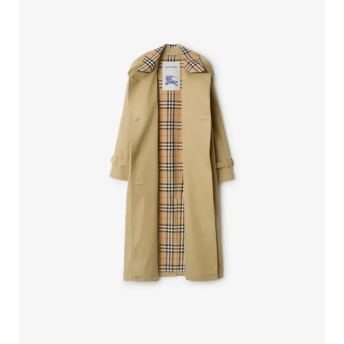 Dlouhý Trench Coat Castleford s kostkovaným límcem Dlouhý Trench Coat Castleford s kostkovaným límcem