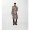 Dlouhý Trench Coat Foxfield s kostkovaným potiskem a efektem rafie Dlouhý Trench Coat Foxfield s kostkovaným potiskem a efektem rafie