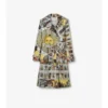Dlouhý Trench Coat Foxfield z hedvábí s potiskem tarotových karet Dlouhý Trench Coat Foxfield z hedvábí s potiskem tarotových karet