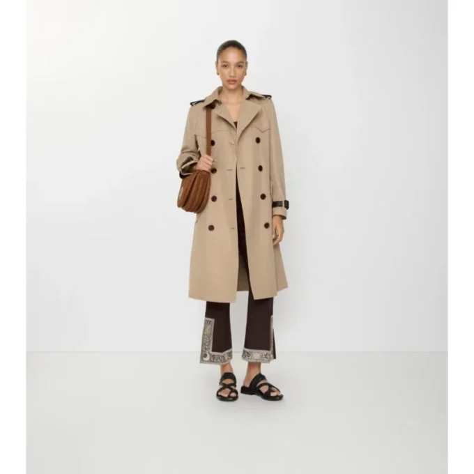 Dlouhý Trench Coat Foxfield z hedvábné bavlny Dlouhý Trench Coat Foxfield z hedvábné bavlny