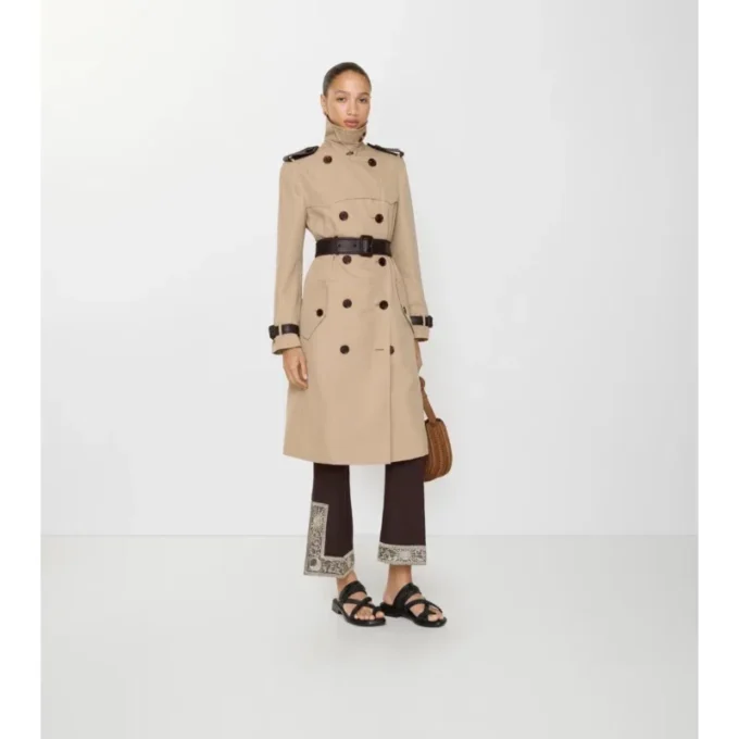 Dlouhý Trench Coat Foxfield z hedvábné bavlny Dlouhý Trench Coat Foxfield z hedvábné bavlny