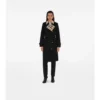 Dlouhý Trench Coat z gabardénu s kostkovaným límcem Dlouhý Trench Coat z gabardénu s kostkovaným límcem