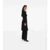 Dlouhý Trench Coat z gabardénu s kostkovaným límcem Dlouhý Trench Coat z gabardénu s kostkovaným límcem