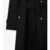 Dlouhý Trench Coat z gabardénu s kostkovaným límcem Dlouhý Trench Coat z gabardénu s kostkovaným límcem
