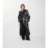 Dlouhý Trench Coat z reliéfní kůže Dlouhý Trench Coat z reliéfní kůže