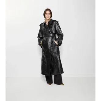 Dlouhý Trench Coat z reliéfní kůže