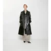 Dlouhý Trench Coat z reliéfní kůže Dlouhý Trench Coat z reliéfní kůže